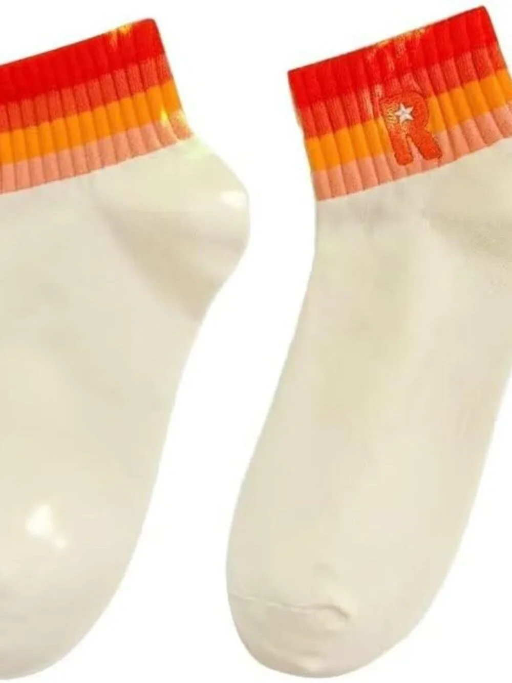 5 Pair Stripe Ankle Socks R Monogram one size fits most Womens. New Pink Green